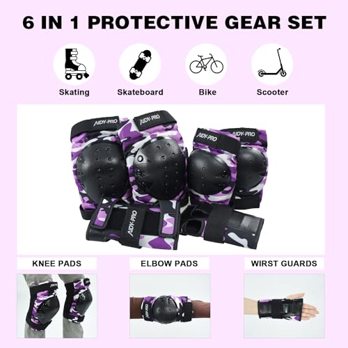 Blue Kids Knee Pads and Elbow Pads Protective Gear Set K7558