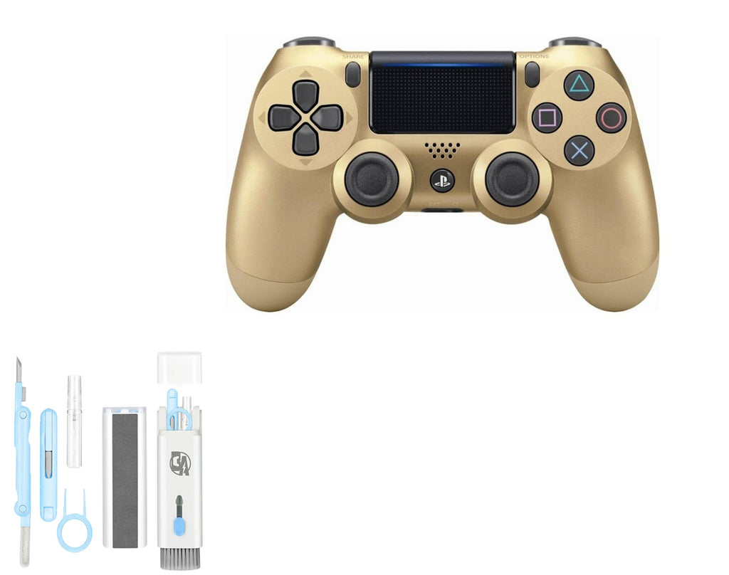 Gold Gaming Controller PS4 Console With Cleaning Kit Bundle U67726