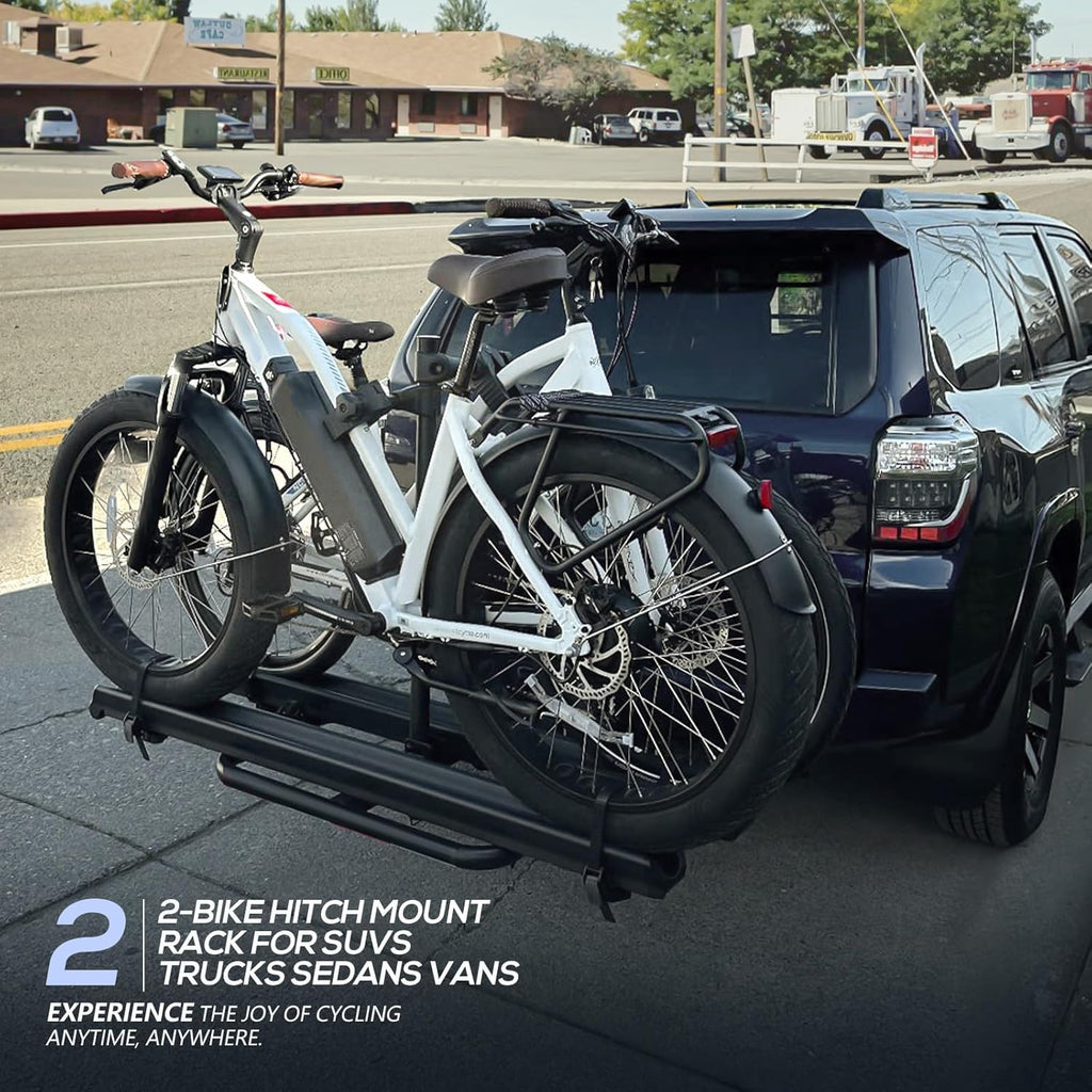 2" Hitch EBike Rack with Ramp, 200 LBS Capacity Foldable Platform Q307