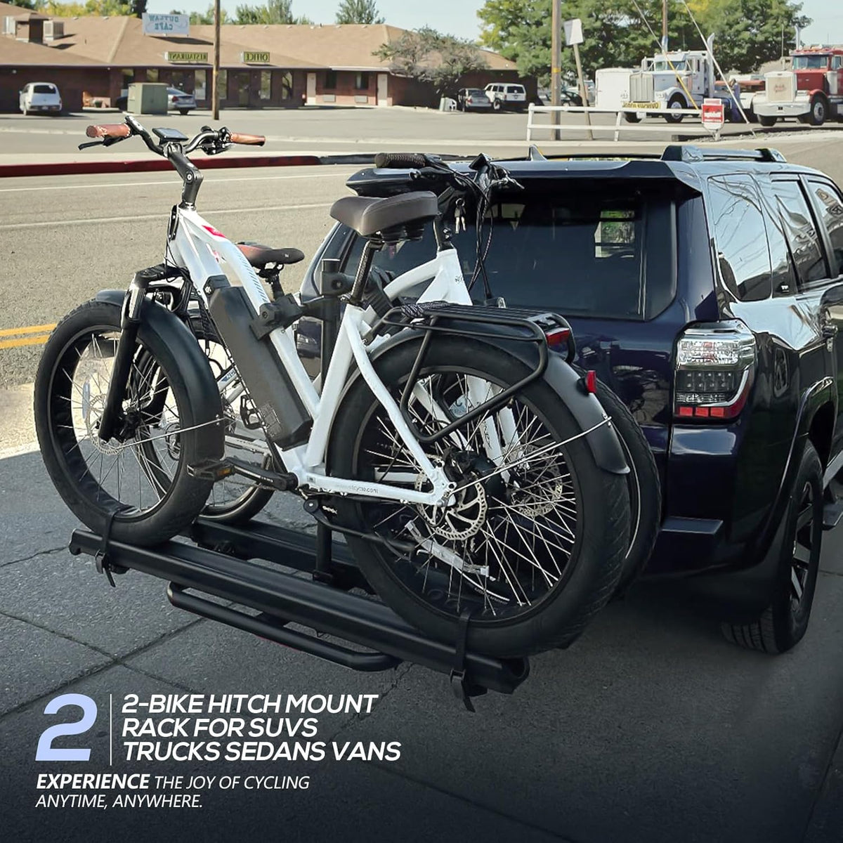 2" Hitch EBike Rack with Ramp, 200 LBS Capacity Foldable Platform Q307