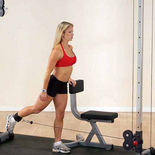Black Cable Crossover Exercise Machine with Dual Weights Stack S429