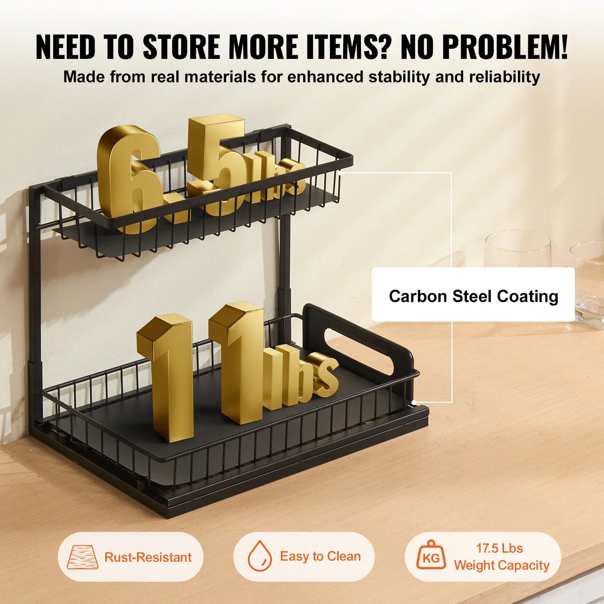 2-Tier Pull Out Cabinet Organizer A1468