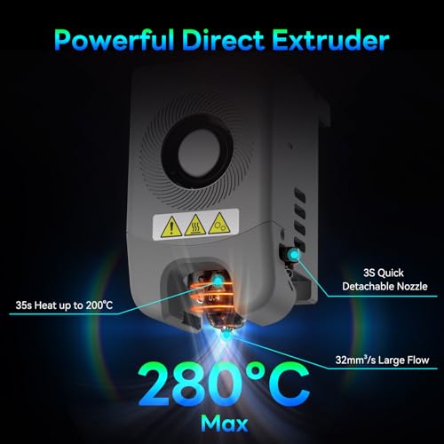 3D Printer, 600mm/s High-Speed FDM, Auto Leveling, 280°C Direct Extruder, Detachable Nozzle, Core XY All Metal Structure, Print Size 220x220x220mm D544
