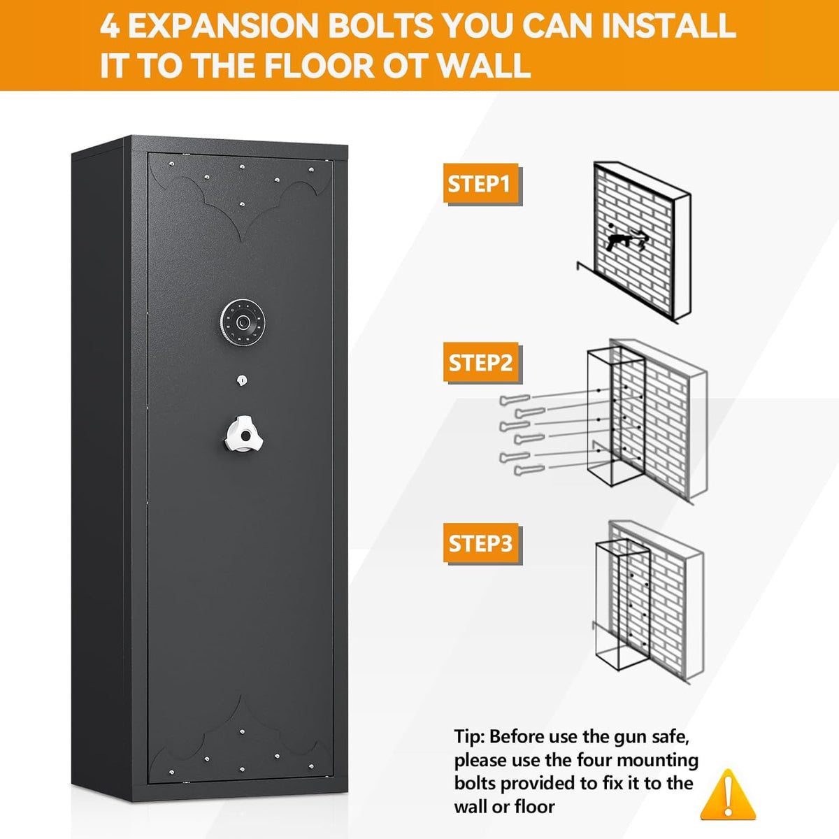 10-12 Gun Safe with Removable Shelf and Gun Rack Z57042