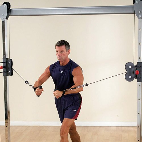 Black Cable Crossover Exercise Machine with Dual Weights Stack S429