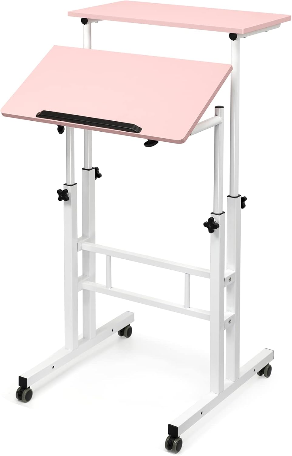 Adjustable Mobile Standing Desk with Wheels N37338