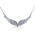 Sterling Silver Cubic Zirconia Angel Wings Pendant Necklace N168546