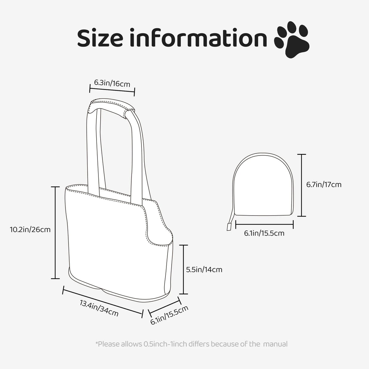 Foldable Dog Purse Carrier Pet Travel Tote Bag D9125