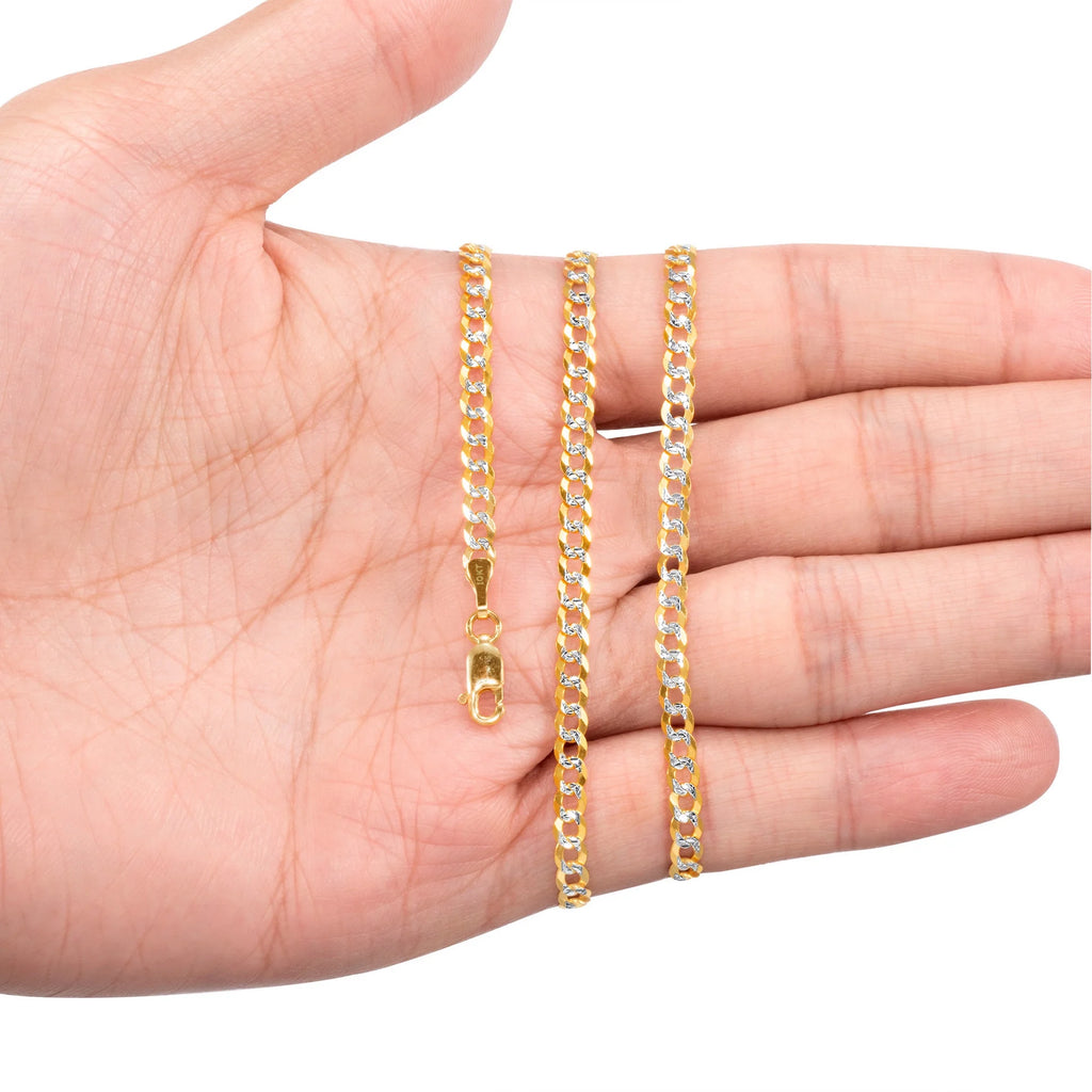 10k Yellow Gold Solid 4mm Cuban Chain Pendant Necklace 16" - 30" Y3216