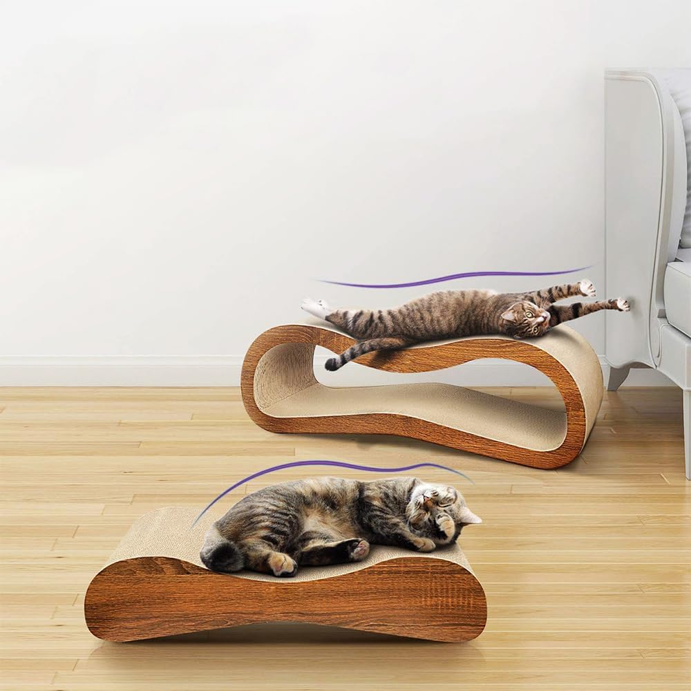 Cat Scratcher Cardboard Lounge Bed Scratching Post T654335
