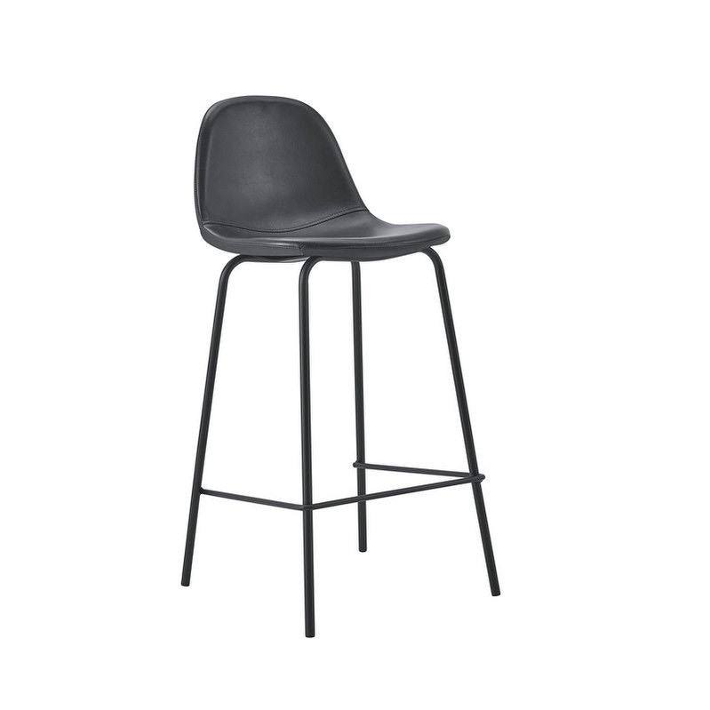 Brown Upholstered Counter Stool Set of 2 D2675