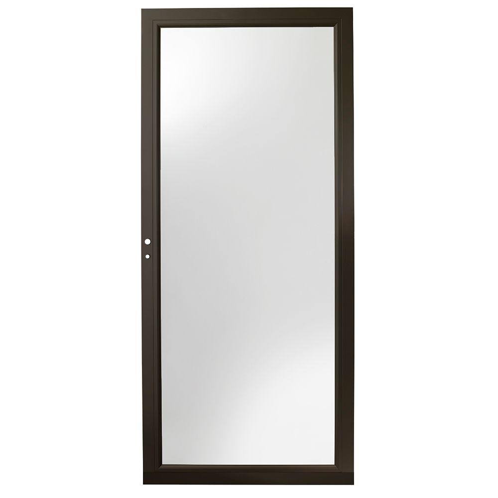 36 in. x 80 in. Bronze Left-Hand Fullview Aluminum Storm Door T17408