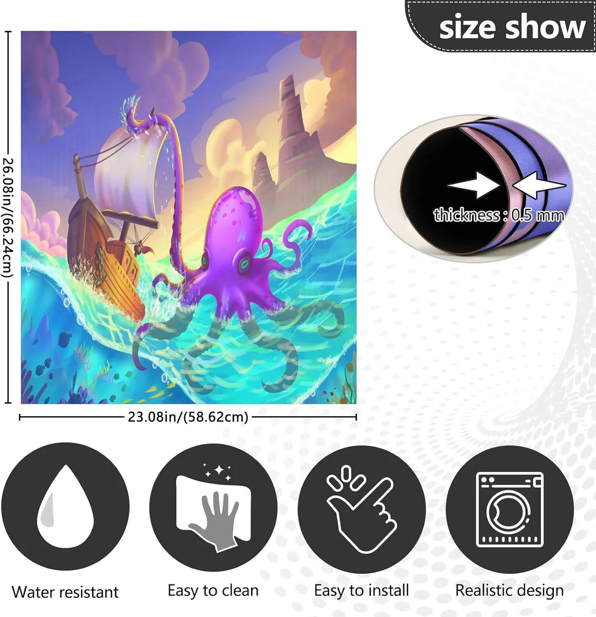 Octopus Tentacles Dishwasher Magnet Sticker 23"x26" X739318