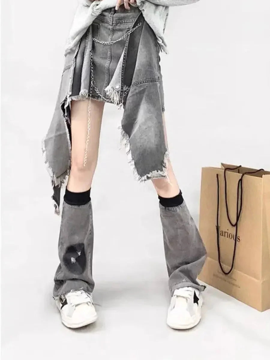 Ripped Irregular Hem 3pcs Set I114