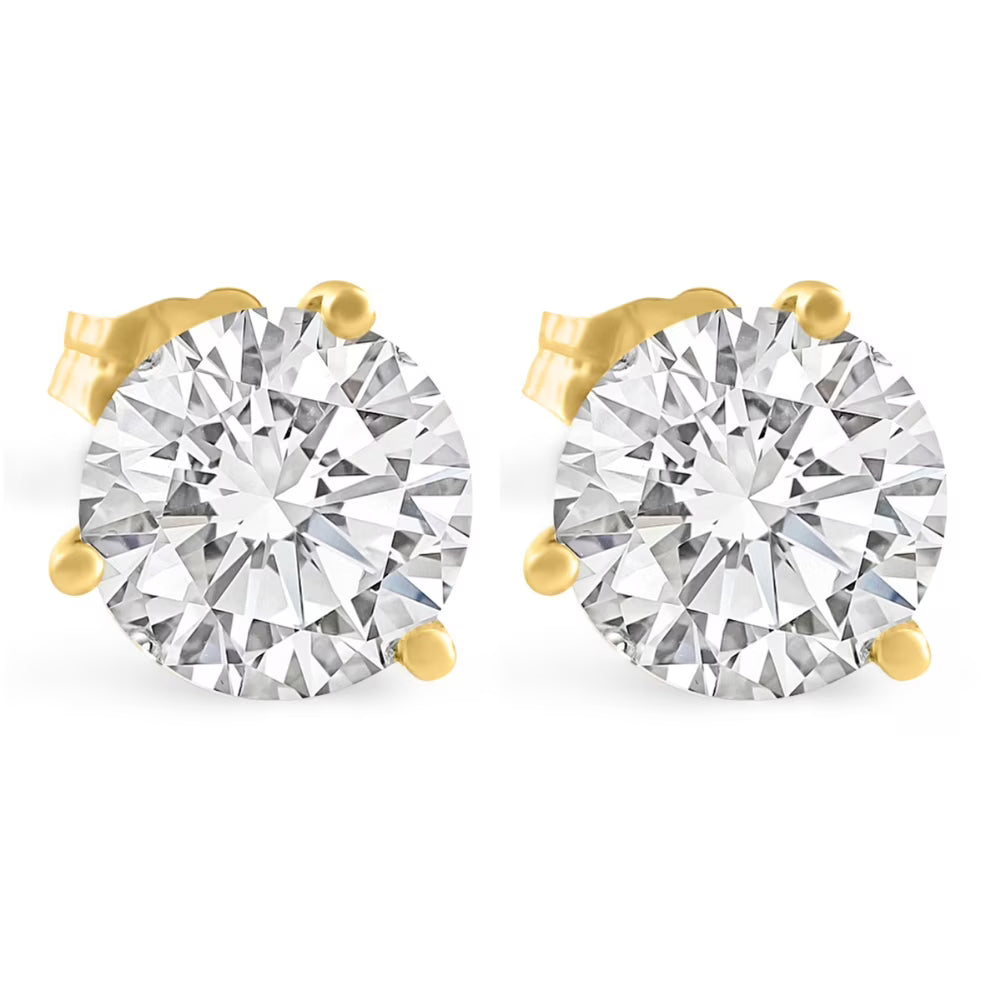 14k Yellow Gold Diamond Studs Q466