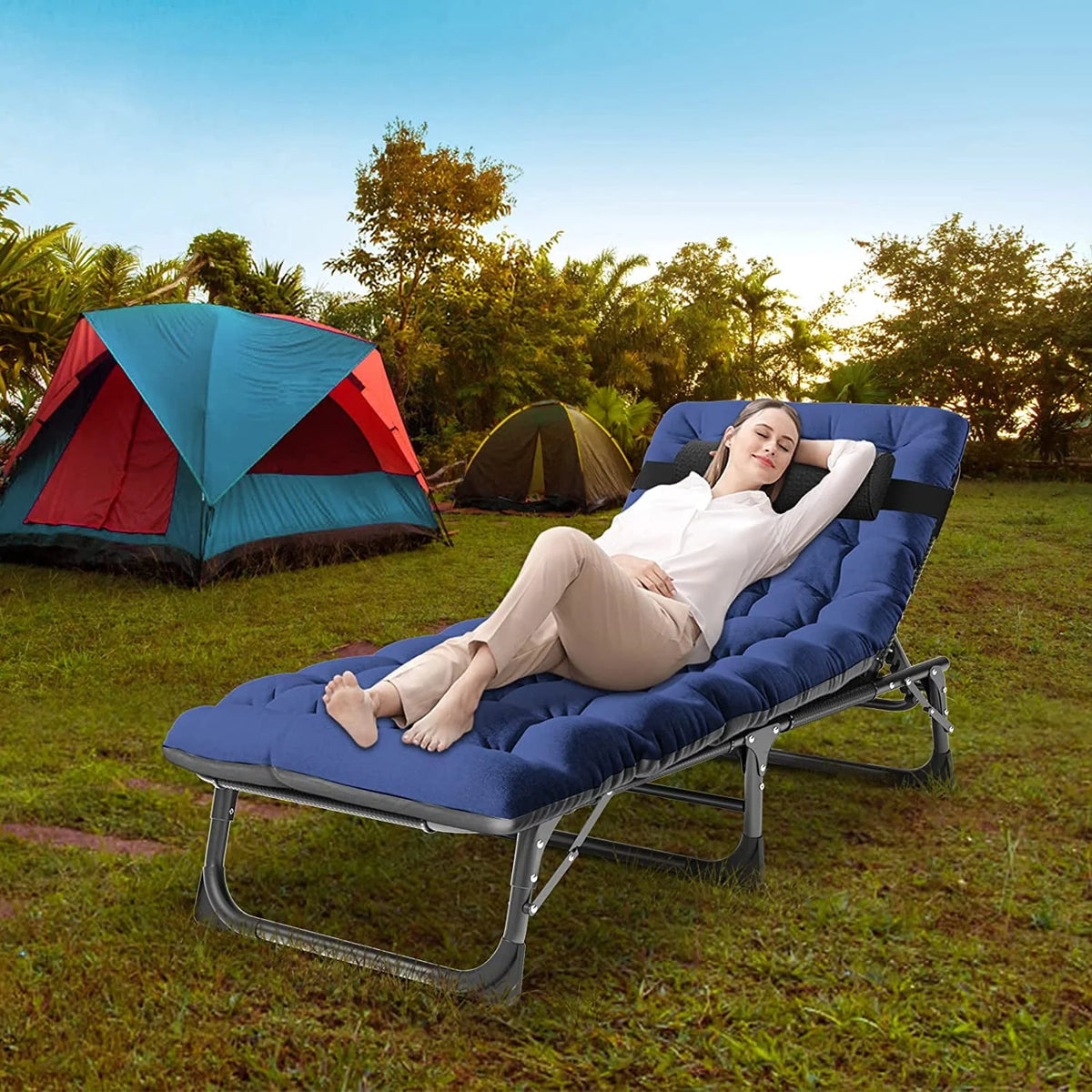 Folding Chaise Lounge Chair 5-Position Heavy Duty Z5804