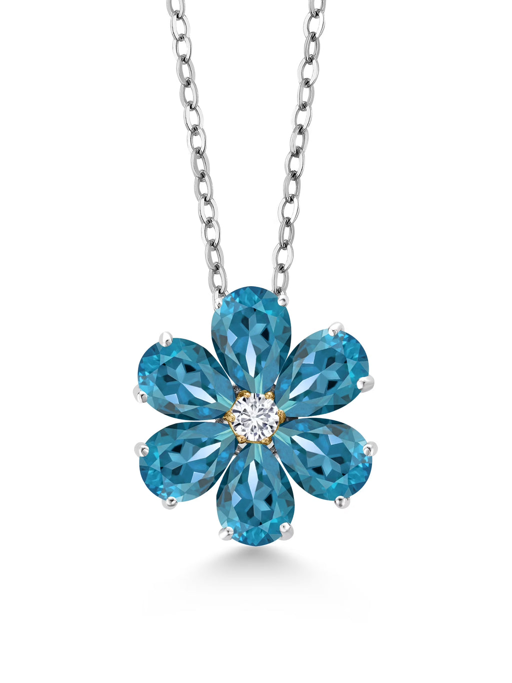 2.47 Ct London Blue Topaz Pear Shape Pendant with Chain Z540