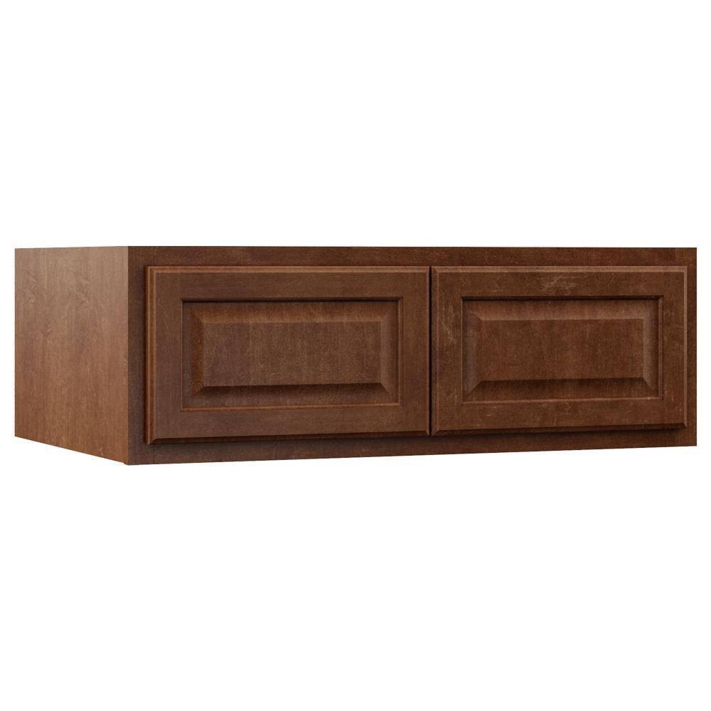 Cognac Red Above Refrigerator Deep Wall Bridge Kitchen Cabinet W921280