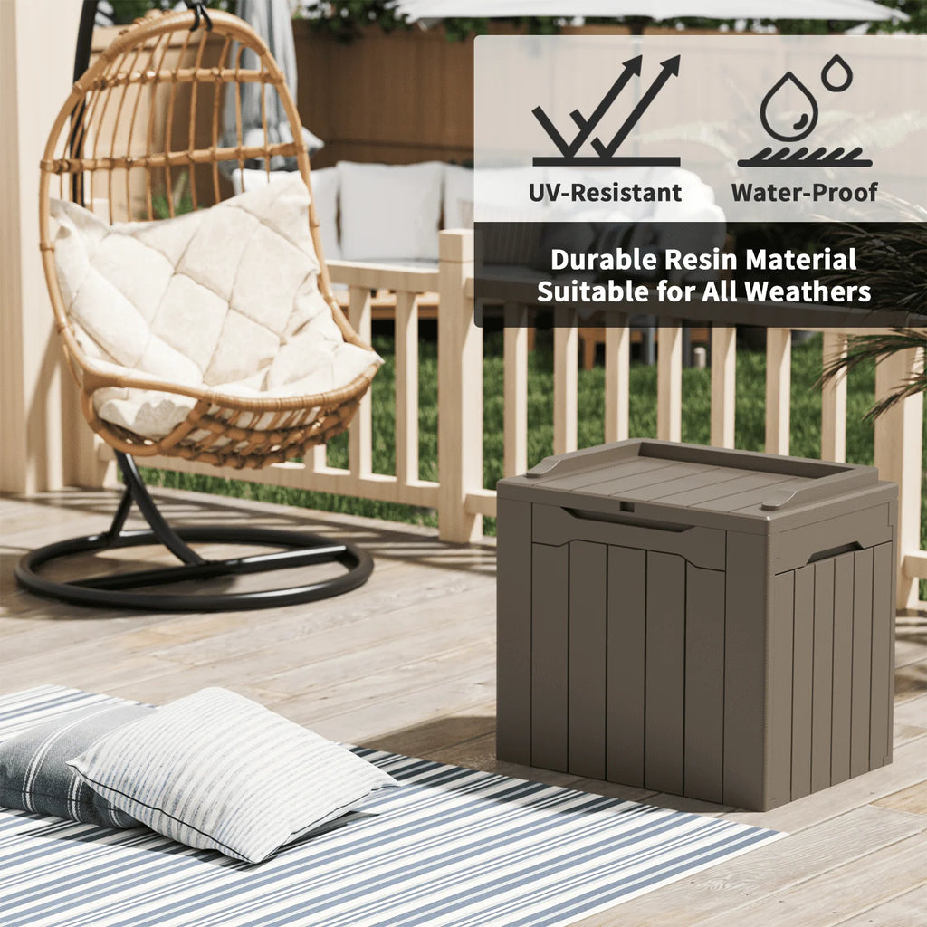 Black 32 Gallon Outdoor Resin Deck Box W9222