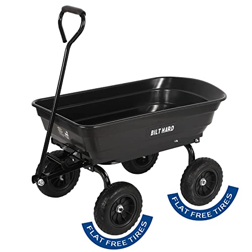 4 Cu.Ft. Poly Yard Dump Cart with 180° Rotating Handle U640976