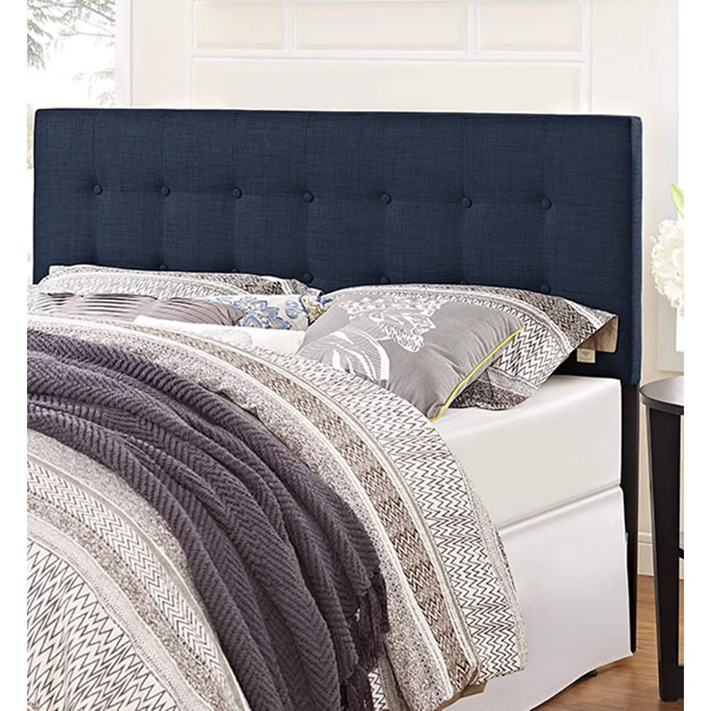 Dark Blue Fabric Upholstered Queen Size Headboard U47473