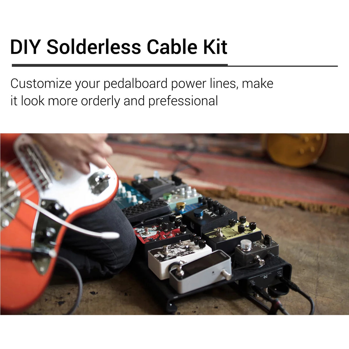 DIY Guitar Pedal Board Cable Kit with 10 Solder Free Plugs Z327