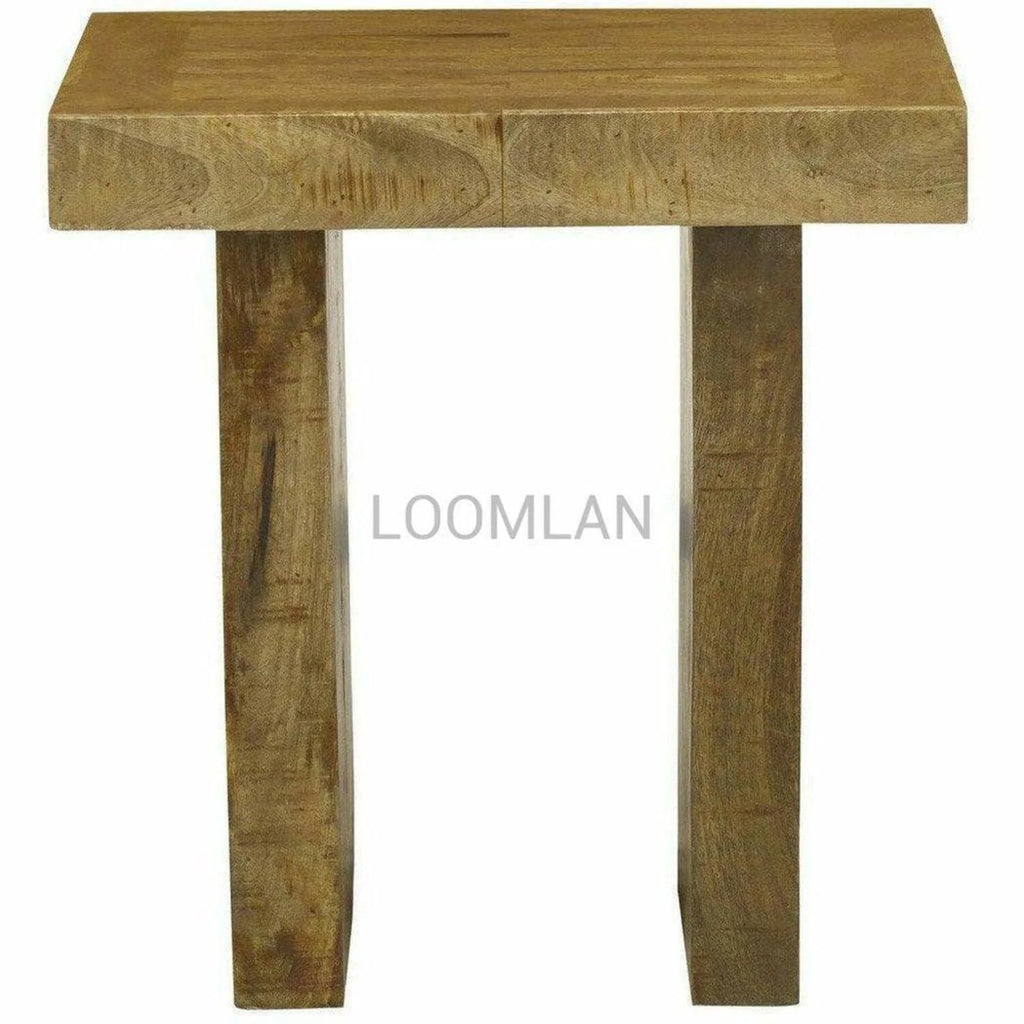 Rustic Reclaimed Wood End Side Table O6757