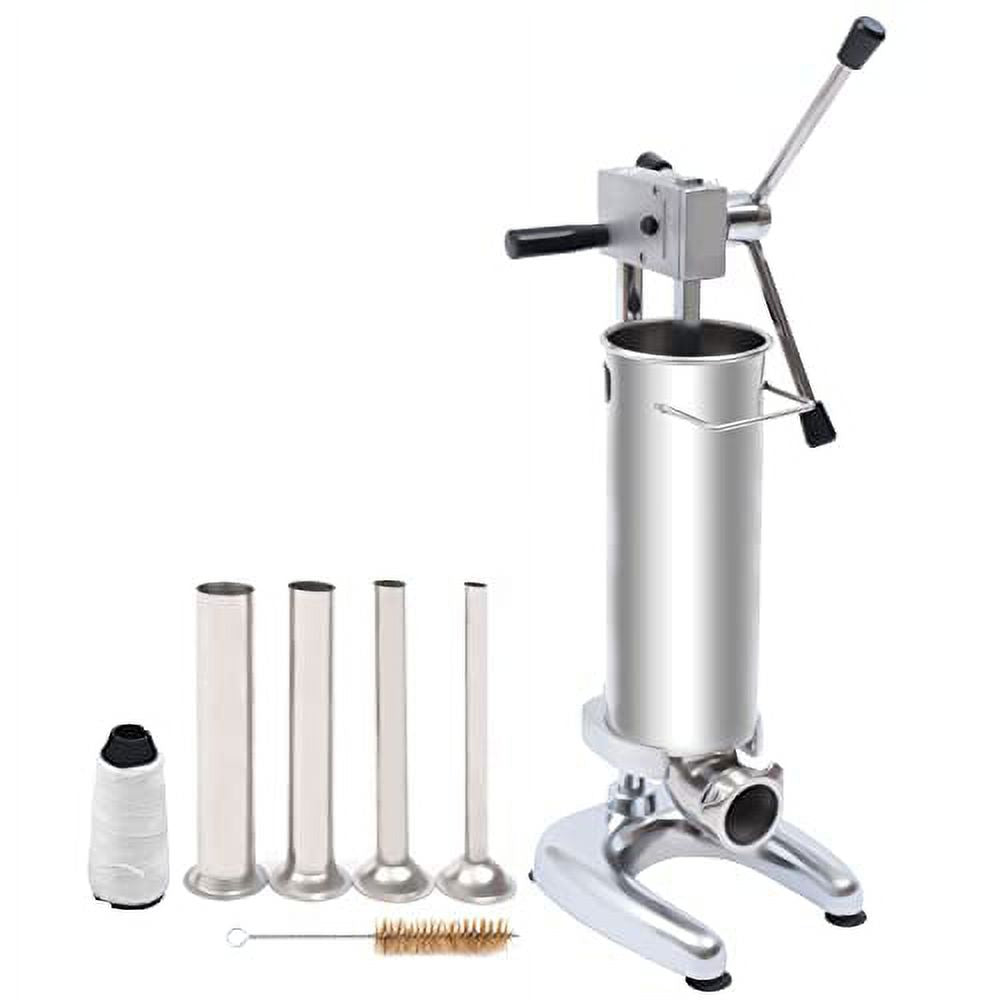 3L Stainless Steel Manual Sausage Stuffer Machine with 4 Filling Tubes R1764