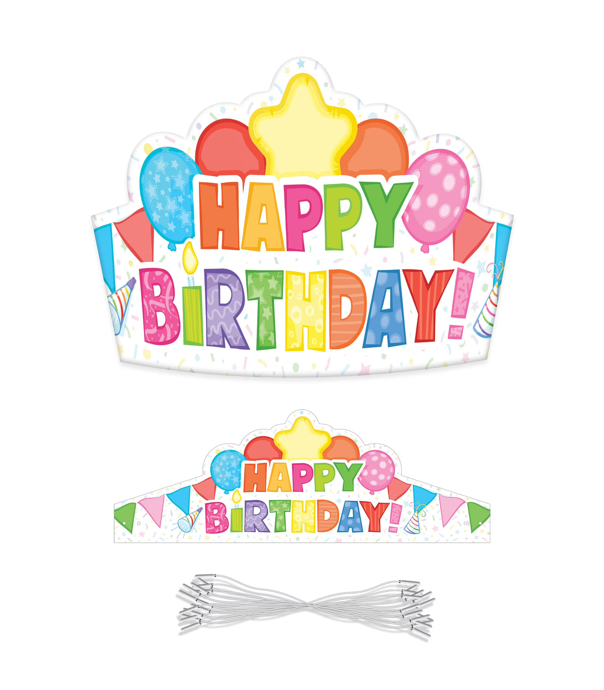 30 Birthday Crowns with 30 Elastic Bands L23070