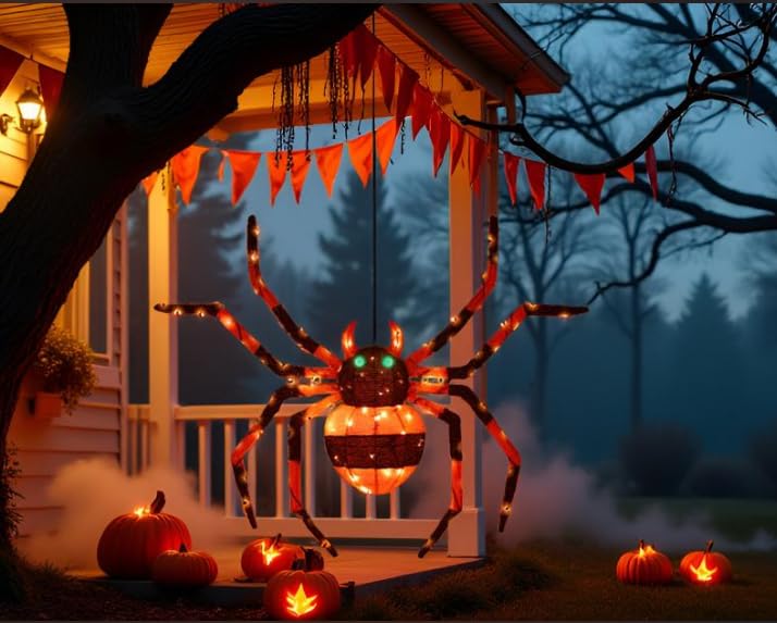 4.2Ft Light Up Spider with 90 LED Lights S6009