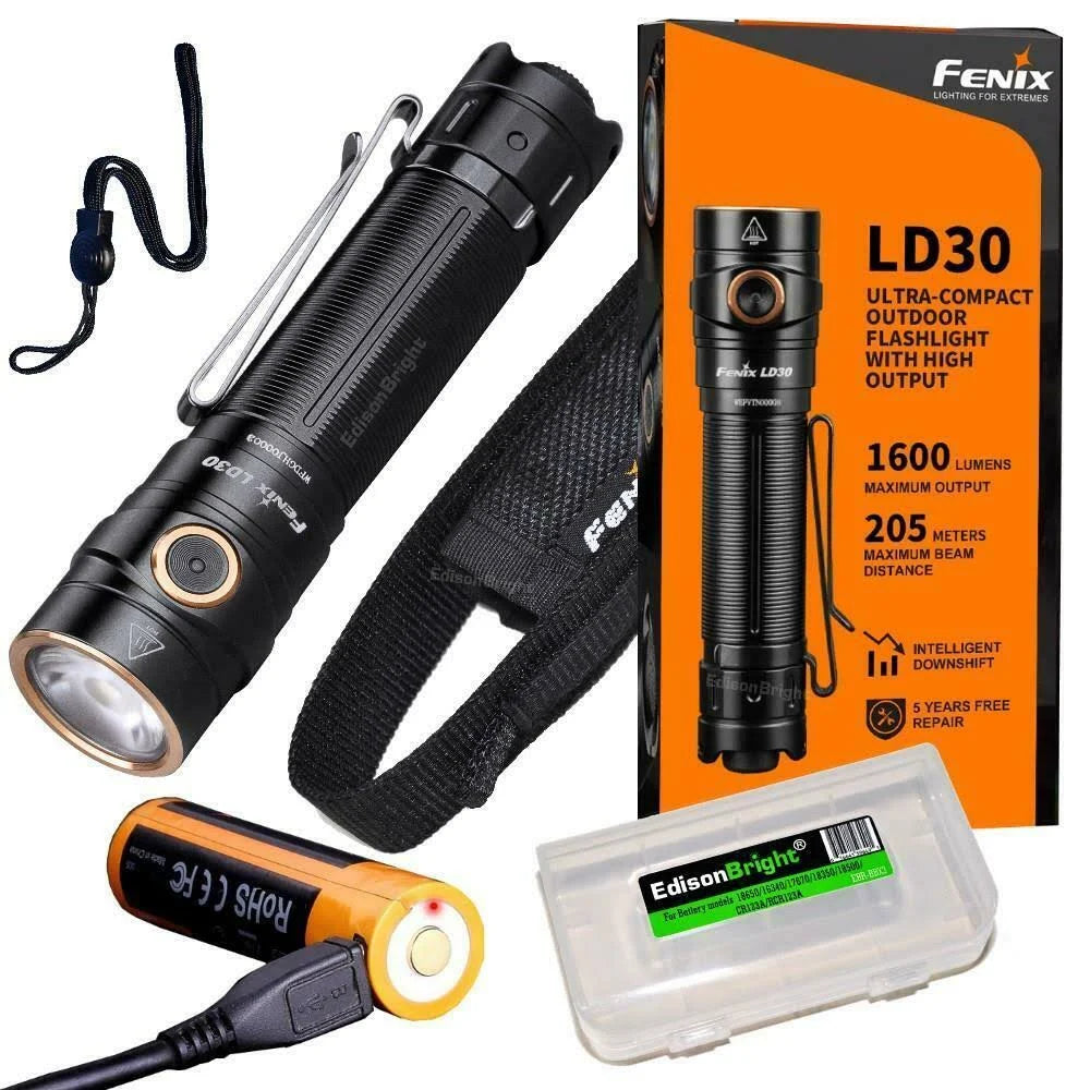1600 Lumen LED Tactical Flashlight with 3500 mAh Rechargeable Battery N68304