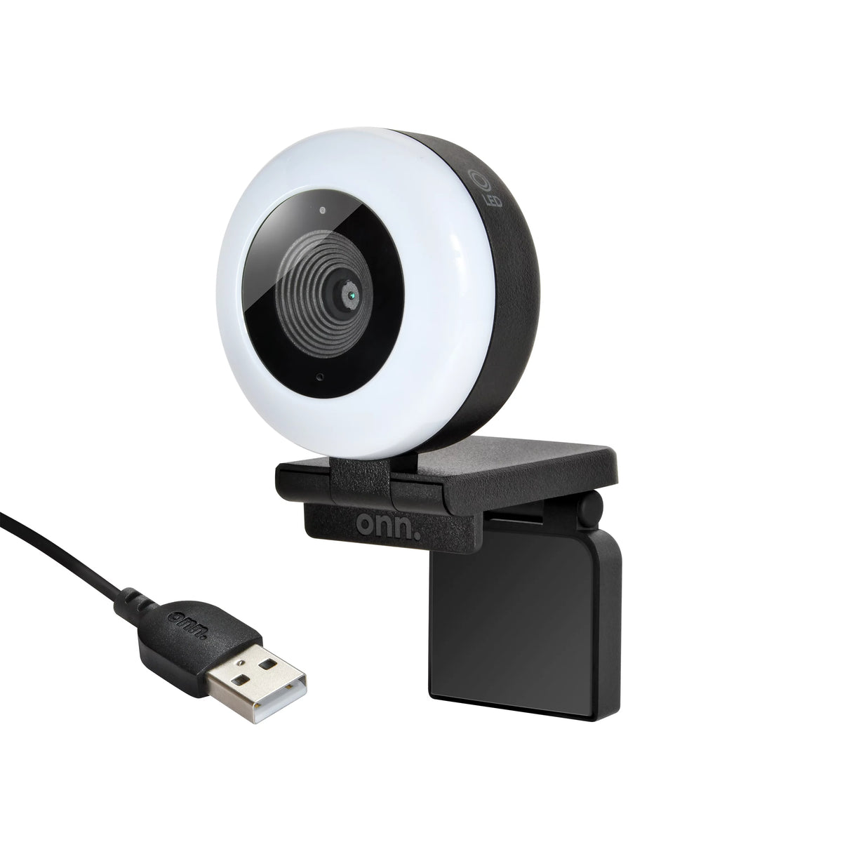 Webcam with Ring Light, Autofocus, Built-in Microphone, White & Black U3231