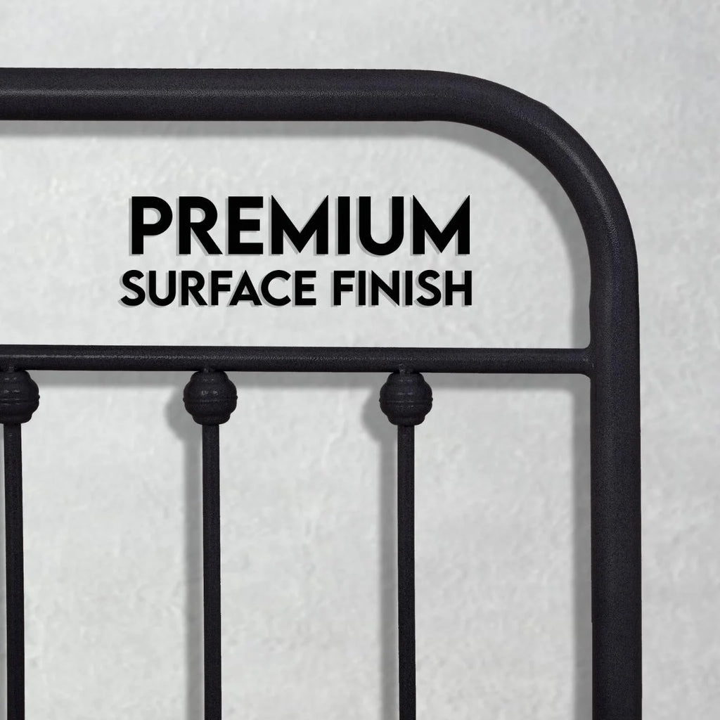 Vintage Queen Metal Bed Frame with Headboard and Footboard I3394