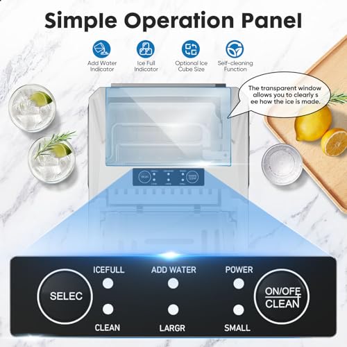Portable Self-Cleaning Countertop Ice Maker with Scoop and Basket, Coal Black R292918
