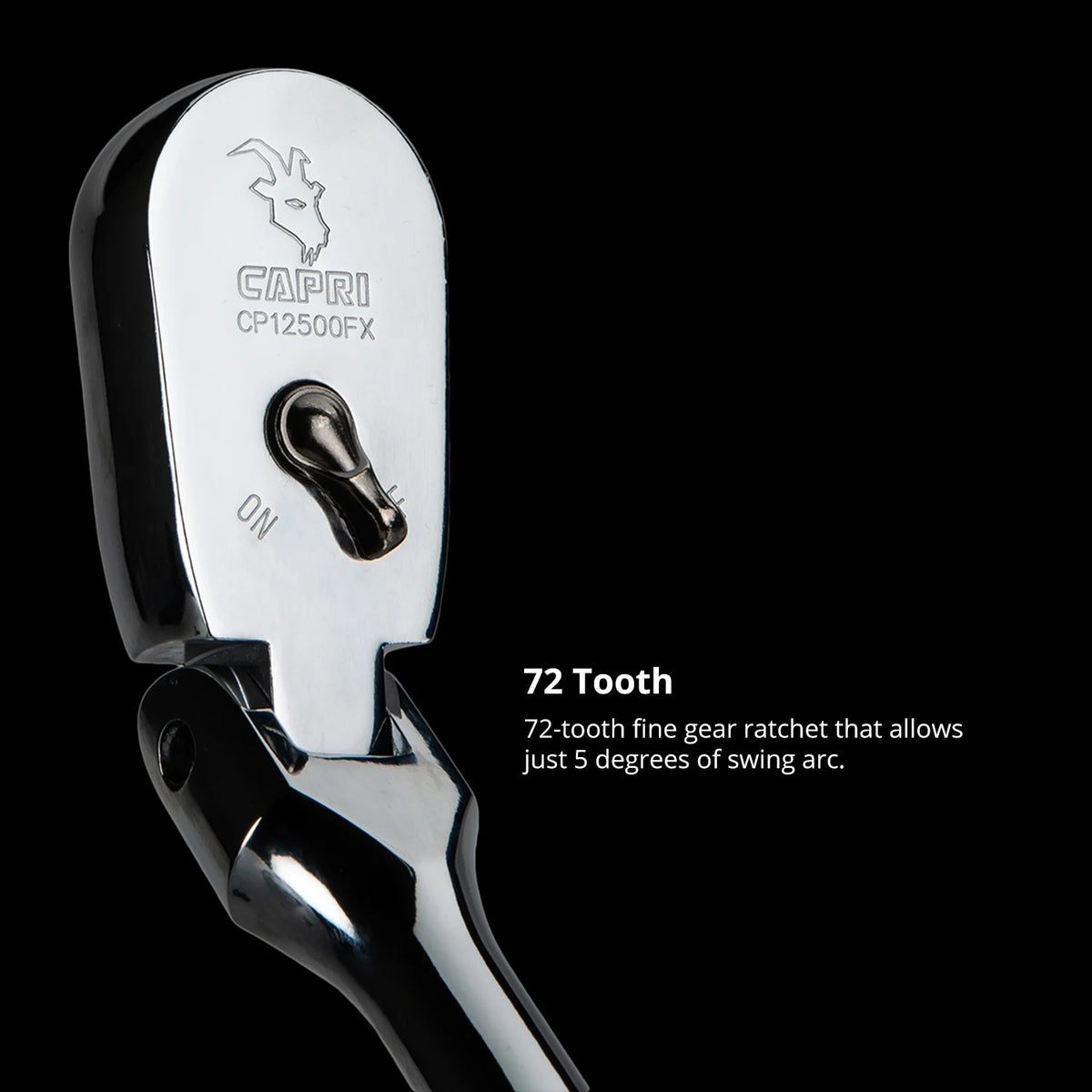 Low Profile Flex-Head Ratchets Set, 1/4 in, 3/8 in. and 1/2 in. Drive, 72-Tooth V637278