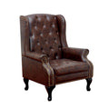 Rustic Brown Leatherette Accent Chair O38785