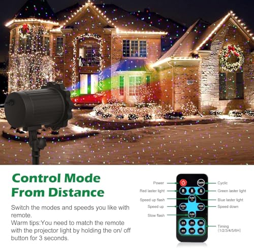 Laser Christmas Lights, 3 Color Laser Light Projector, Water Proof L898381