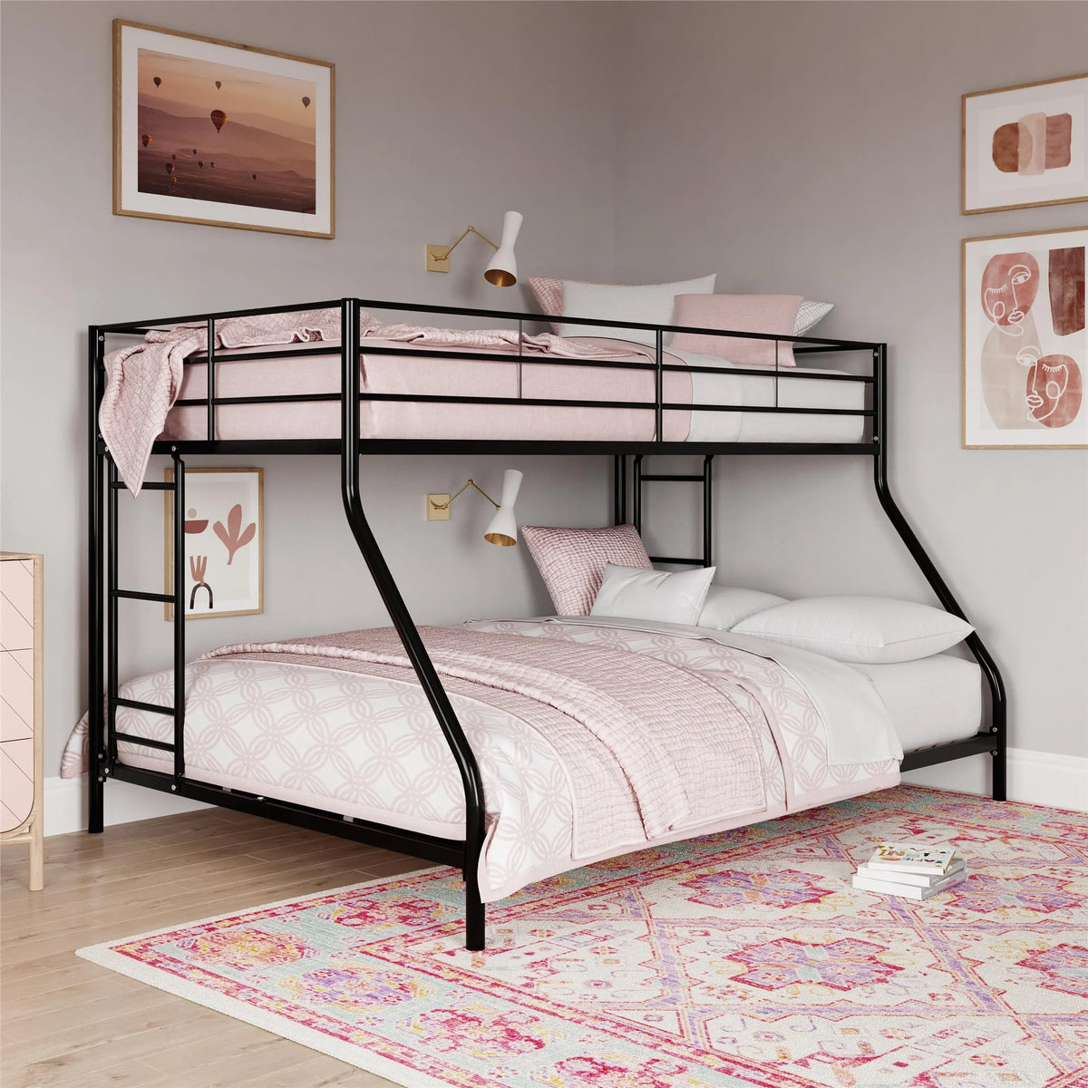 Black Twin over Full Metal Bunk Bed E334