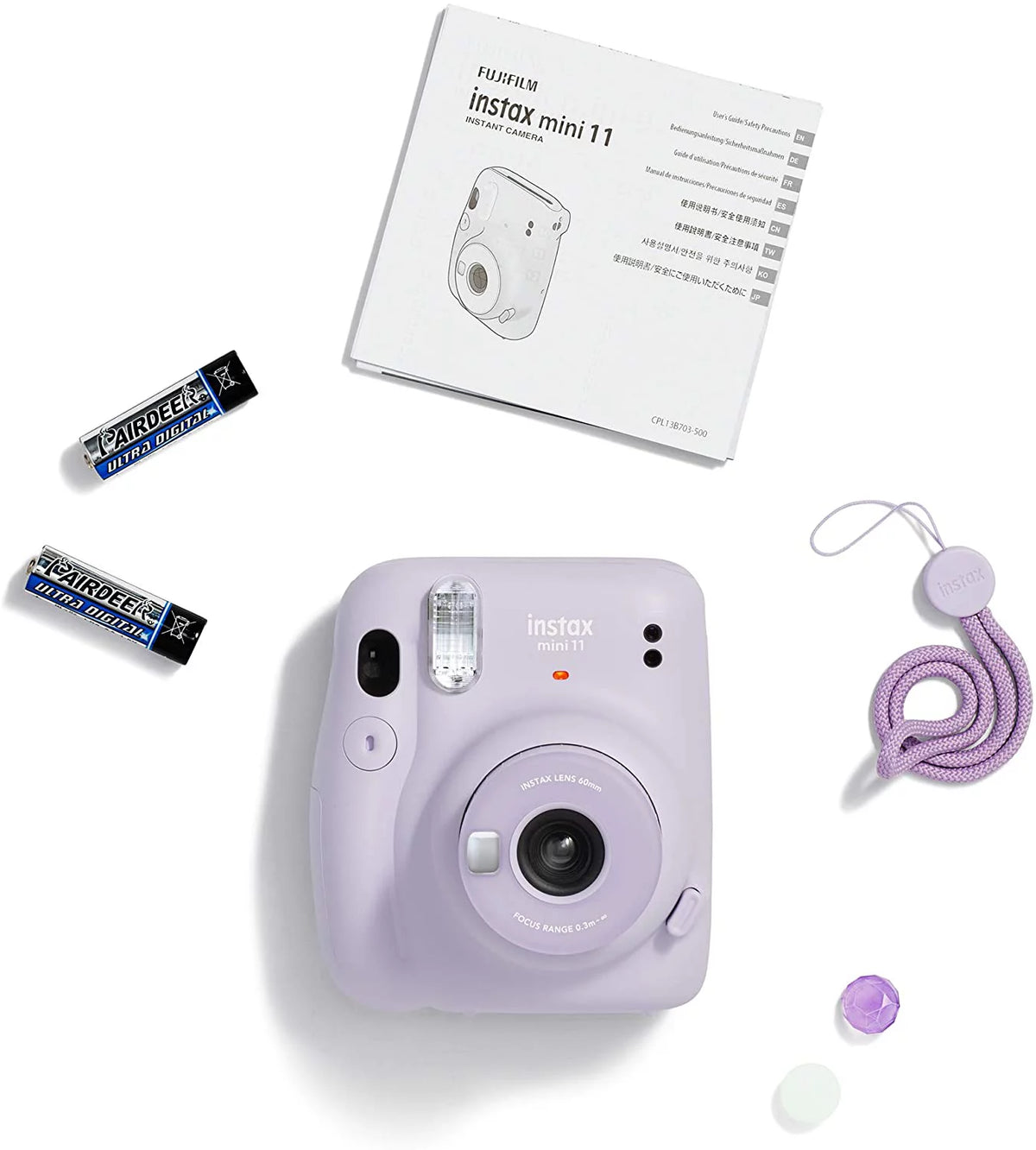 Lilac Purple Instant Camera with Film Twin Pack and Case K738