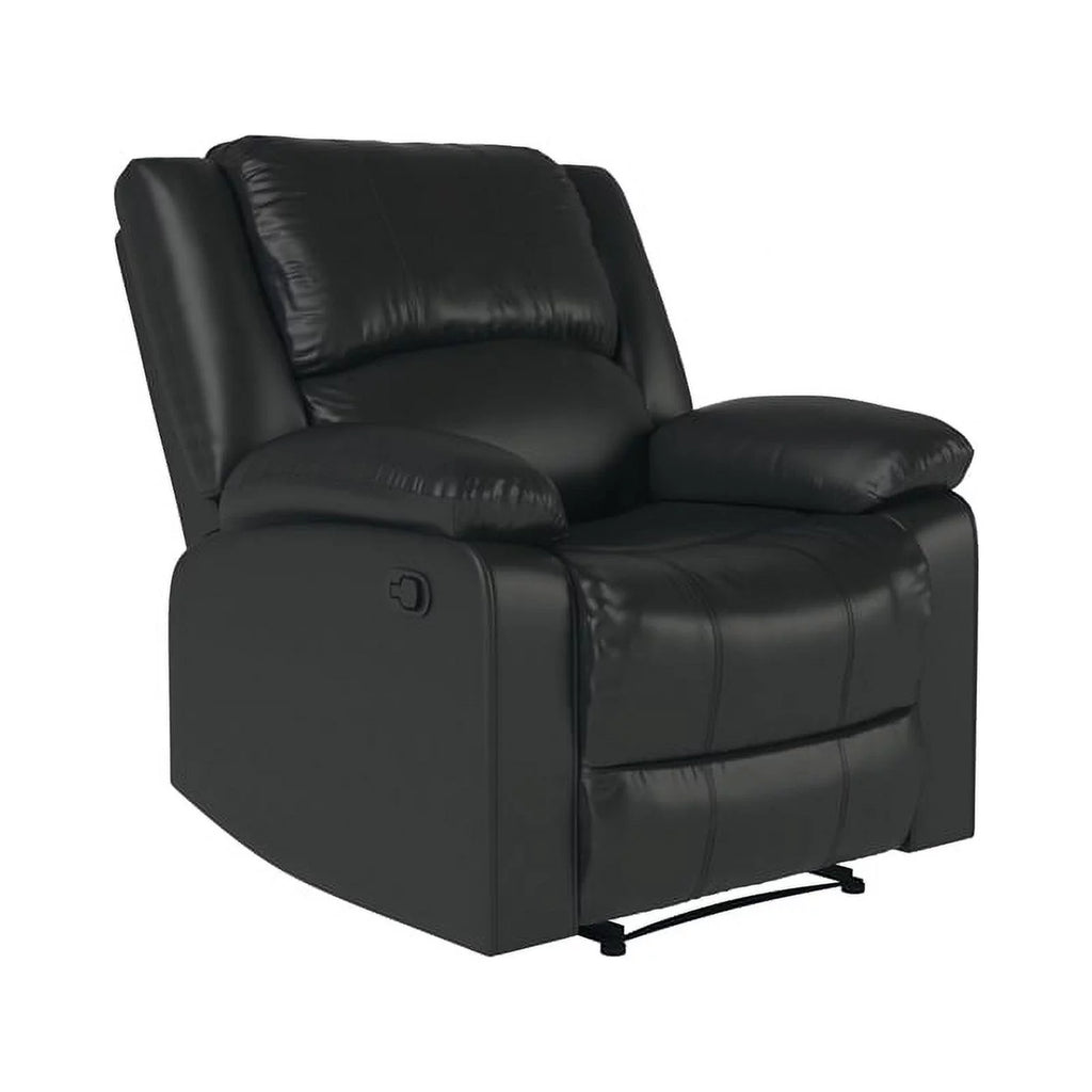 Black Faux Leather Recliner Q171