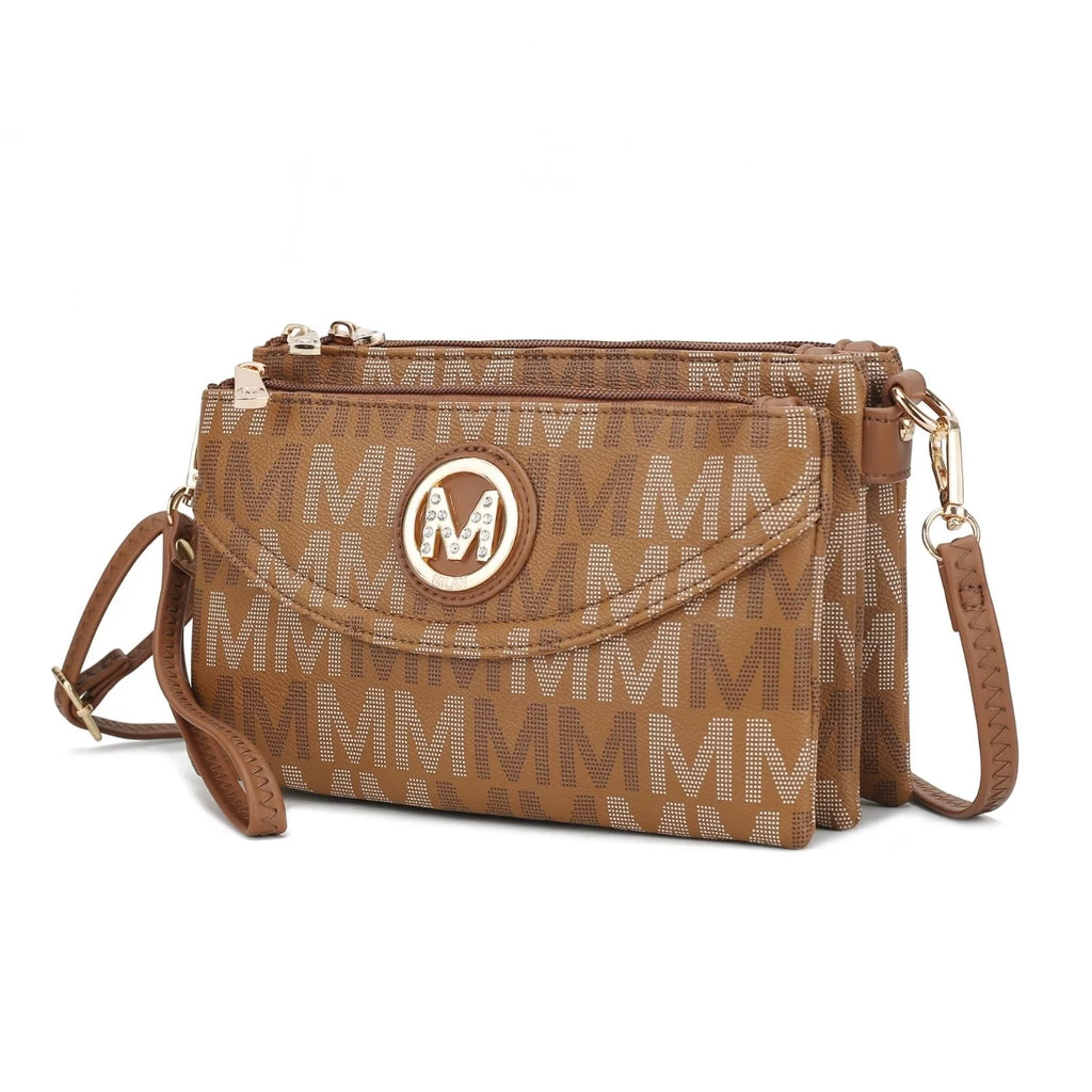 Beige Monogram Crossbody Handbag B306