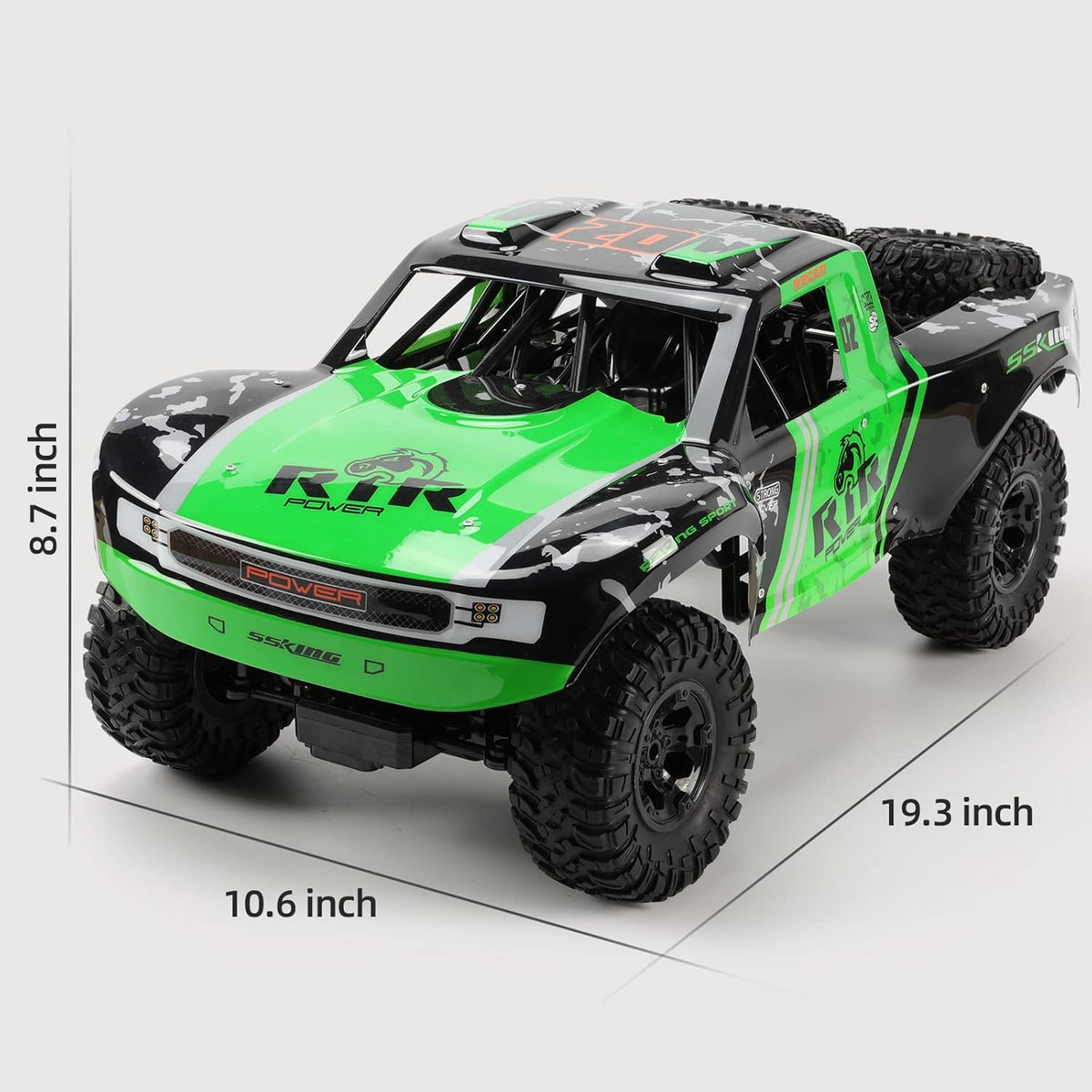 1:10 Scale 2.4 GHz Waterproof 4WD RC Monster Truck (Green) F324