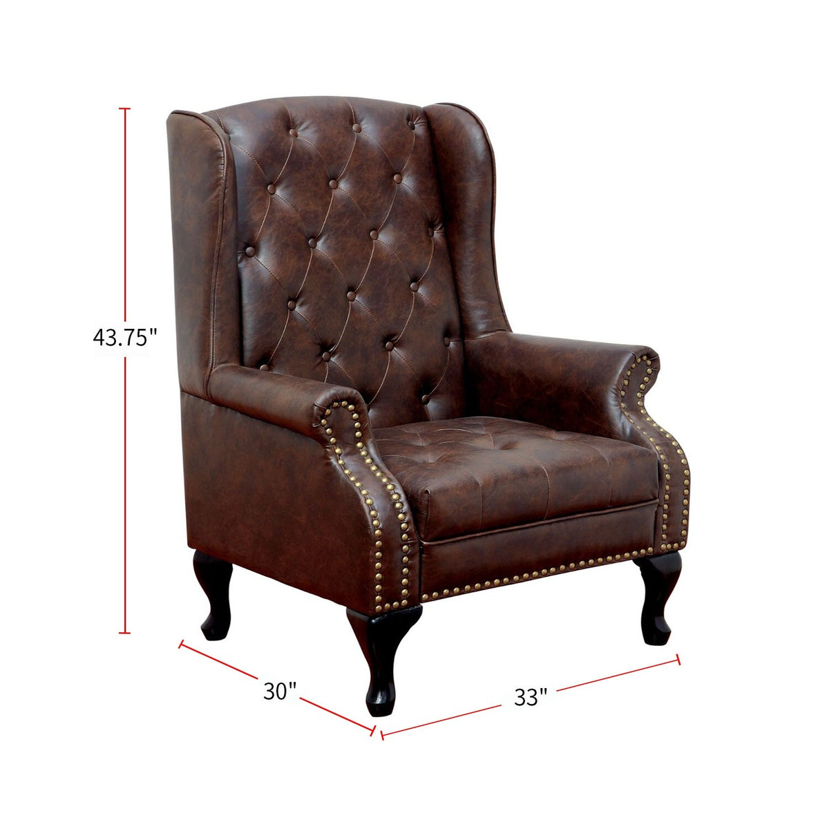 Rustic Brown Leatherette Accent Chair O38785