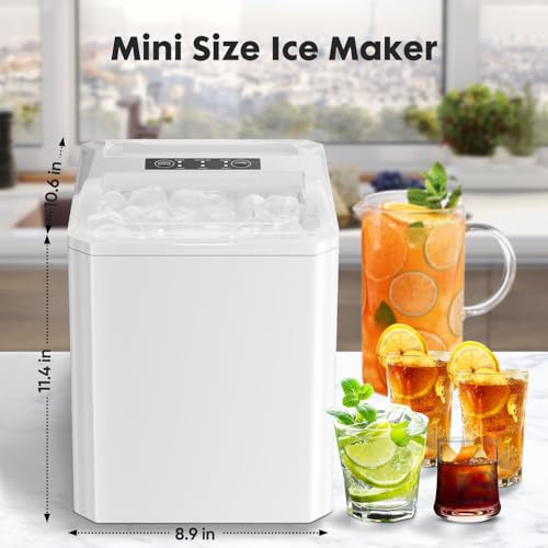 Portable Self-Cleaning Countertop Ice Maker with Scoop and Basket, Coal Black R292918