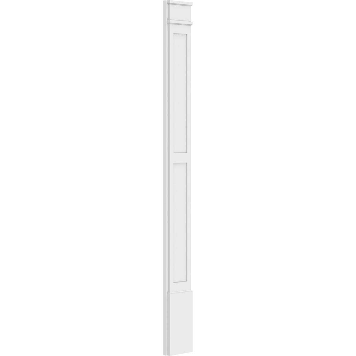 Two Equal Flat Panel PVC Pilaster with Decorative Capital & Base (Pair) O42564
