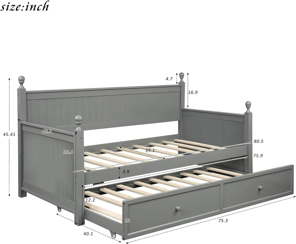 Gray Wood Daybed T364090