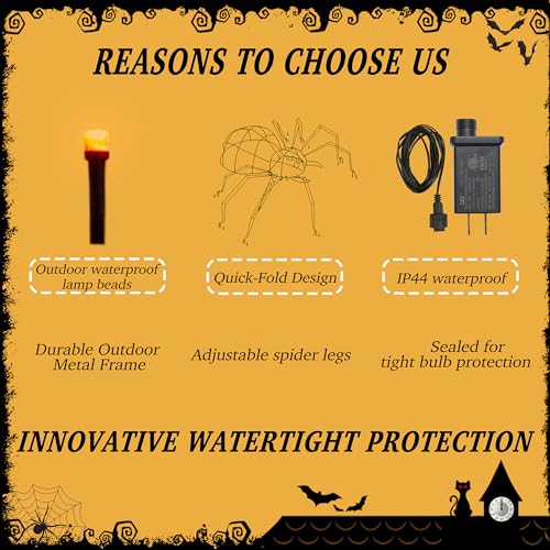 4.2Ft Light Up Spider with 90 LED Lights S6009