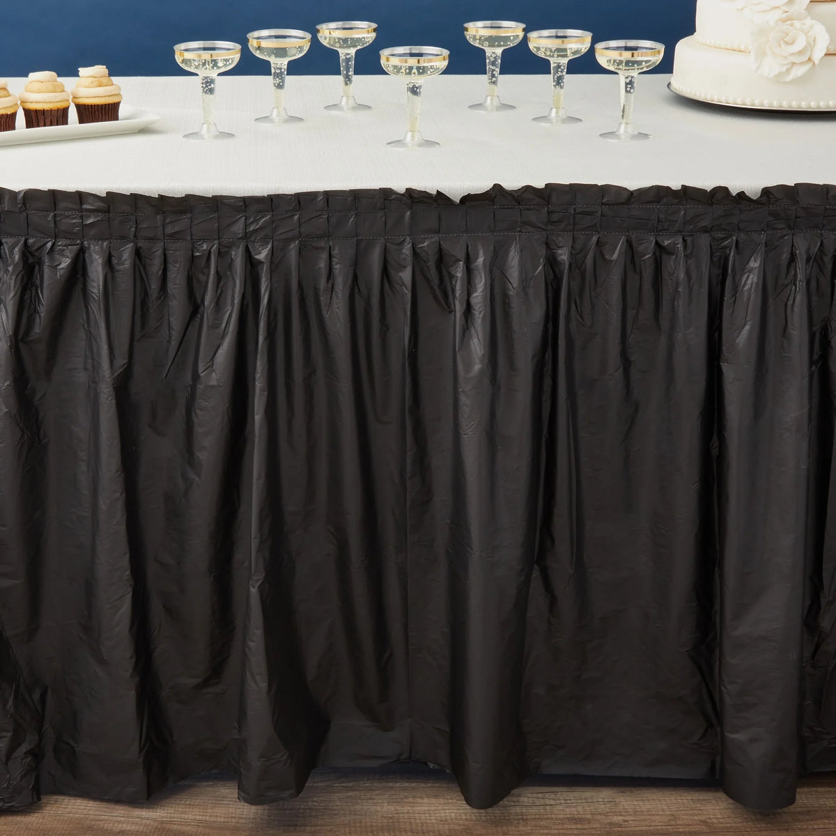 Black 6-Pack Table Skirt for Rectangle Tables G527