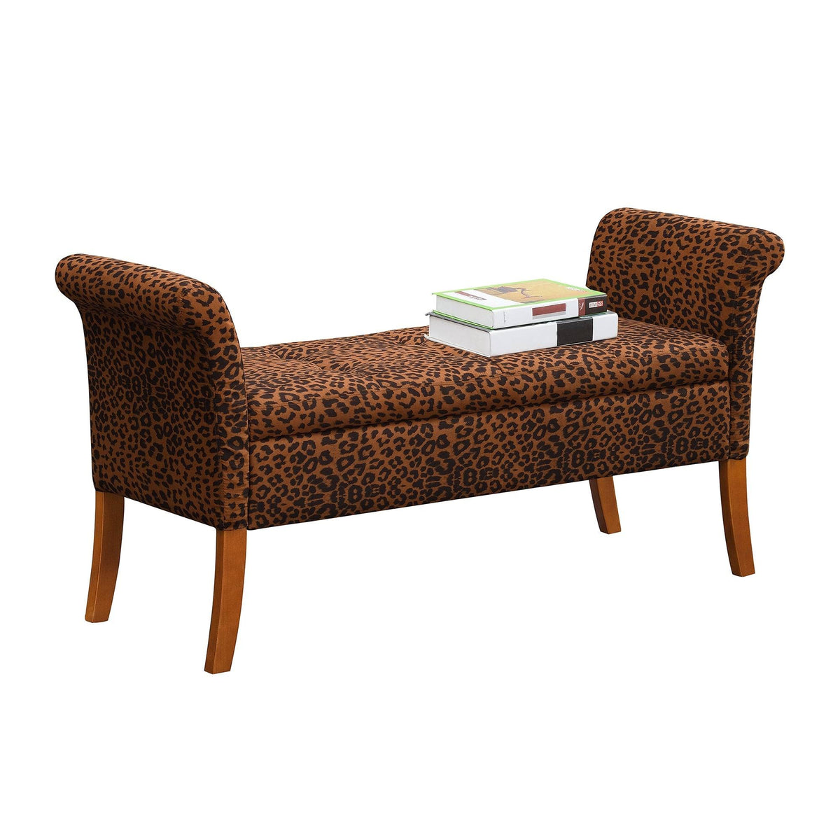 Espresso Faux Leather Storage Bench F159