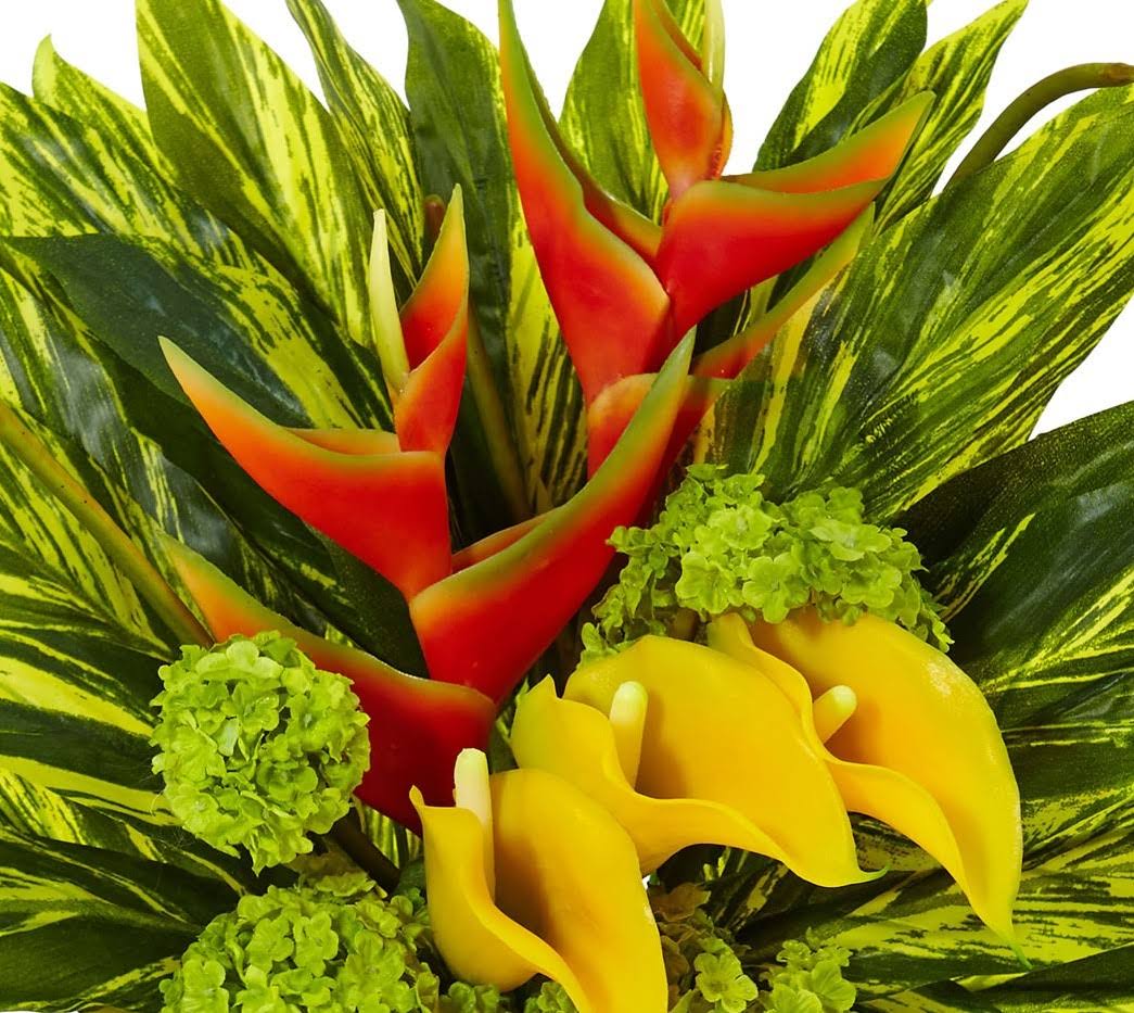Silk Heliconia and Calla Arrangement T5538